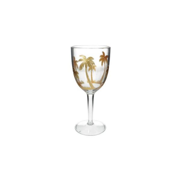 1530-2 Supergreens Ποτήρι Κρασιού Πλαστικό Φοίνικες Διάφανο 9x9x20