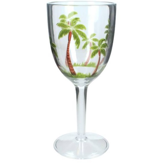 4530-2 Supergreens Ποτήρι Κρασιού Πλαστικό Φοίνικες Διάφανο 9x9x20