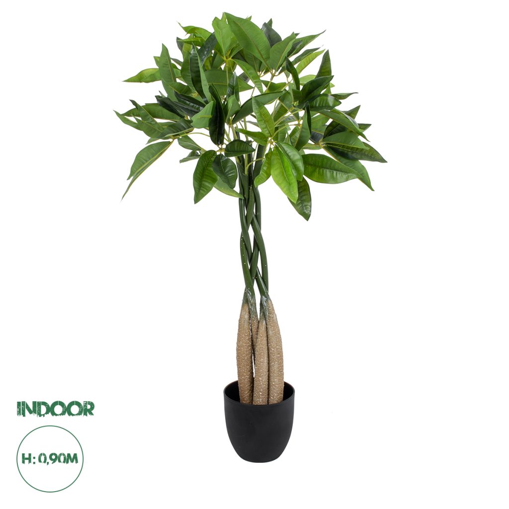 GloboStar® Artificial Garden PACHIRA GLABRA 20427 Τεχνητό Διακοσμητικό Φυτό Παχίρα της Τύχης Υ90cm