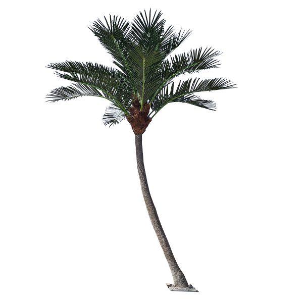 GloboStar® Artificial Garden CURVED COCONUT PALM TREE 20443 Τεχνητό Διακοσμητικό Κυρτό Φοινικόδεντρο Κοκοφοίνικας Εξωτερικού Χώρου IP68 UV Certified Protection Υ400cm