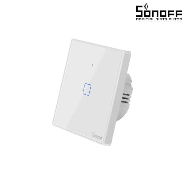 GloboStar® 80130  SONOFF T2EU1C-RF - 433MHz Wireless Smart Wall Stick-On Touch Button Switch 1 Way - RF Series