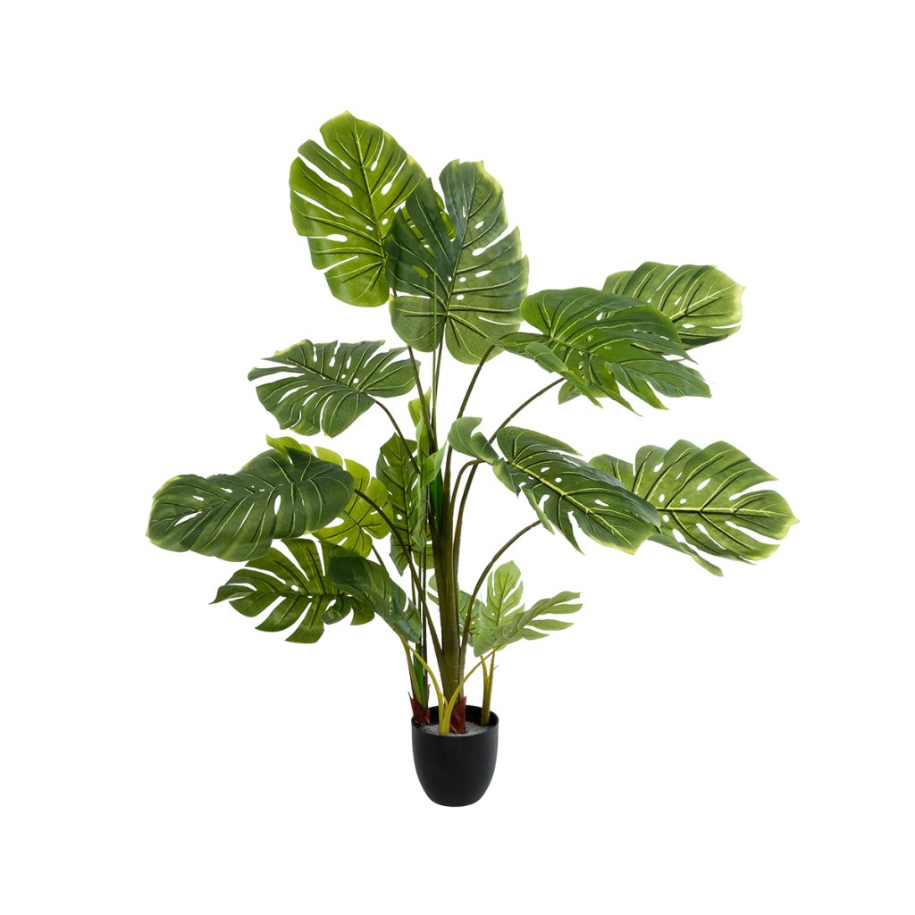 GloboStar® Artificial Garden MONSTERA 20973 Τεχνητό Διακοσμητικό Φυτό Μονστέρα Φ120 x Υ140cm